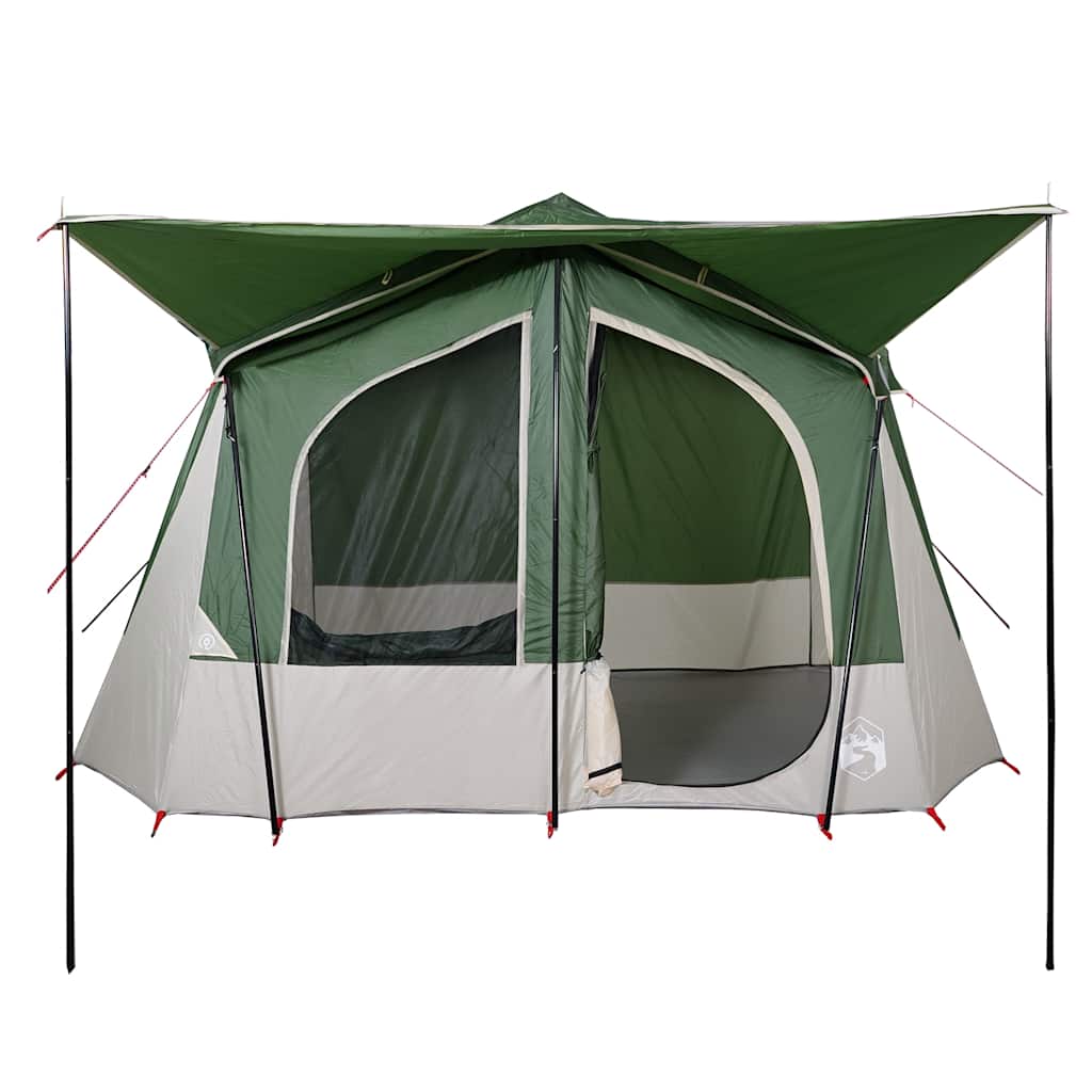 Tenda da Campeggio a Cabina per 5 Persone Verde Impermeabile