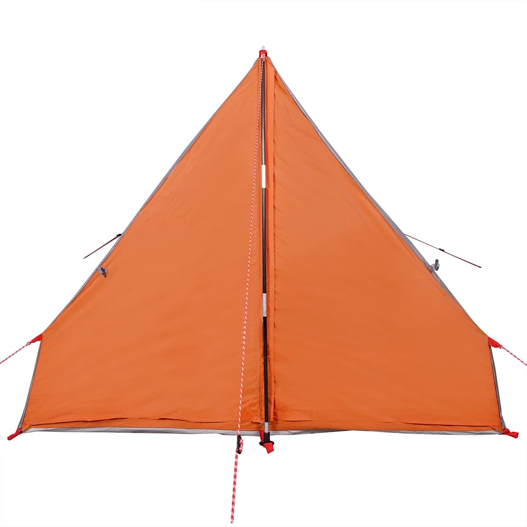 Tenda da Campeggio Telaio A per 2 Persone Grigia e Arancione Impermeabile