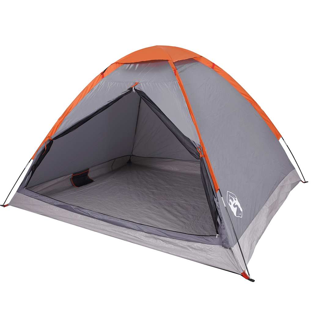 Tenda da Campeggio a Cupola 2 Persone Grigio e Arancione