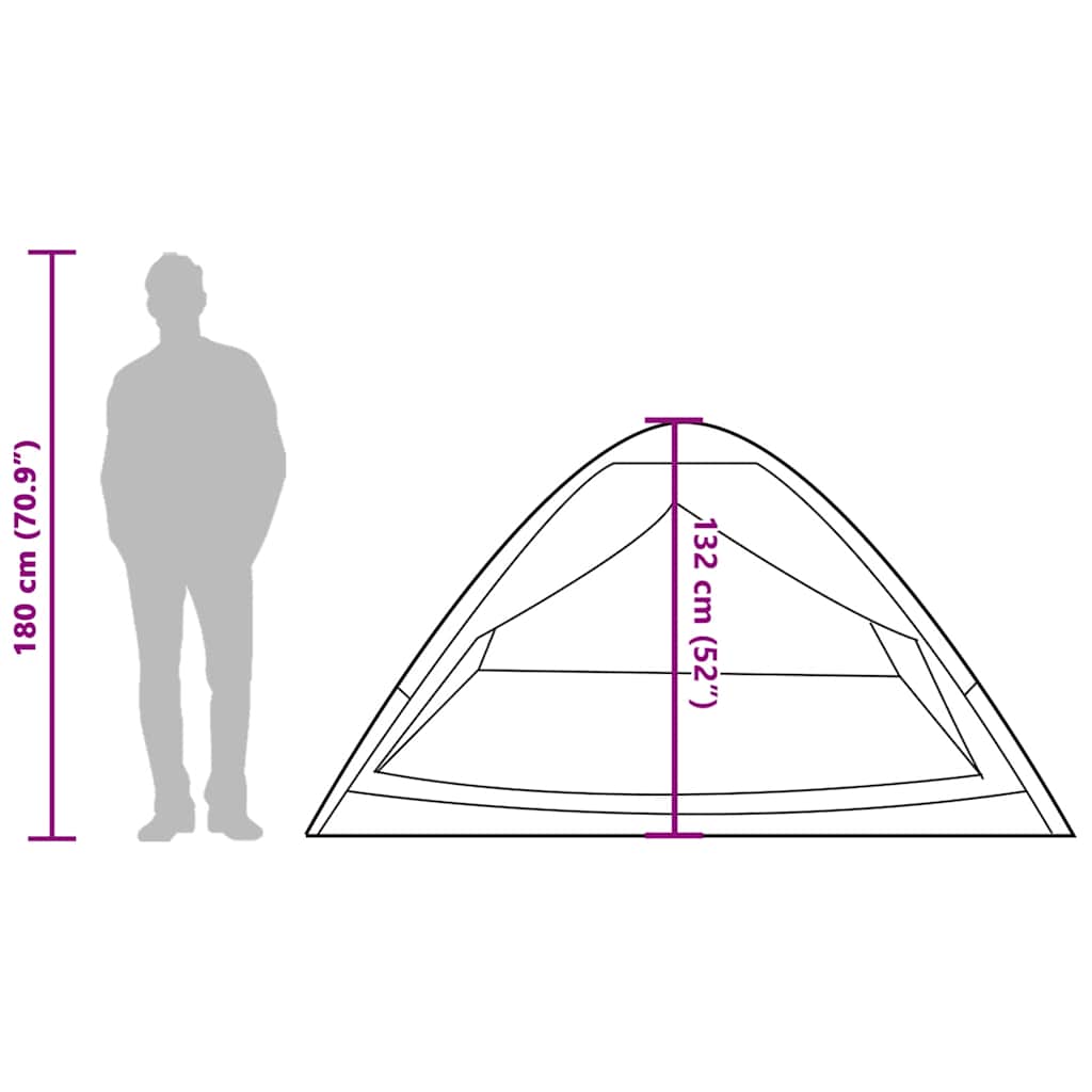 Tenda da Campeggio a Cupola 4 Persone Grigio e Arancione