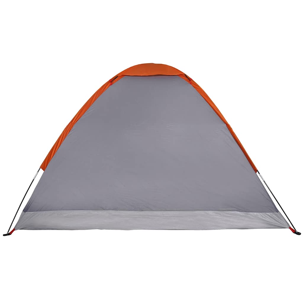 Tenda da Campeggio a Cupola 4 Persone Grigio e Arancione