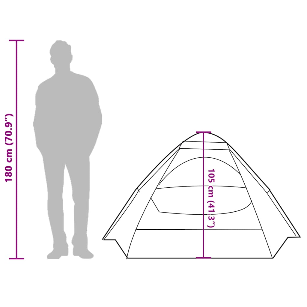 Tenda da Campeggio a Cupola per 2 Persone Verde Impermeabile