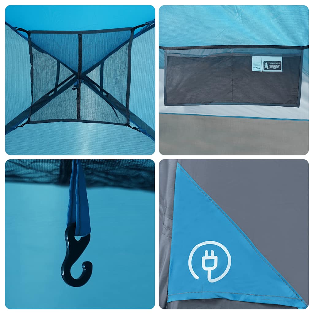 Tenda da Campeggio a Cupola per 2 Persone Blu Impermeabile