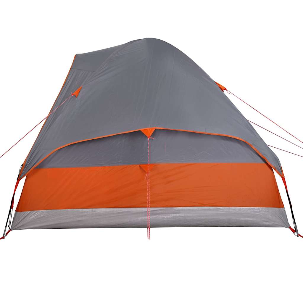 Tenda da Campeggio a Cupola 2 Persone Grigio e Arancione