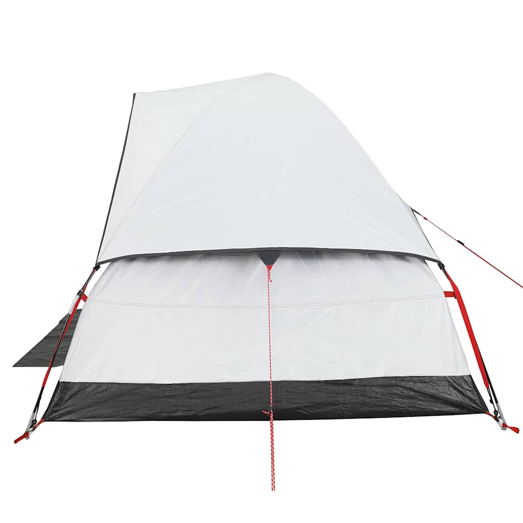 Tenda Campeggio a Cupola 2 Persone Bianca Tessuto Impermeabile