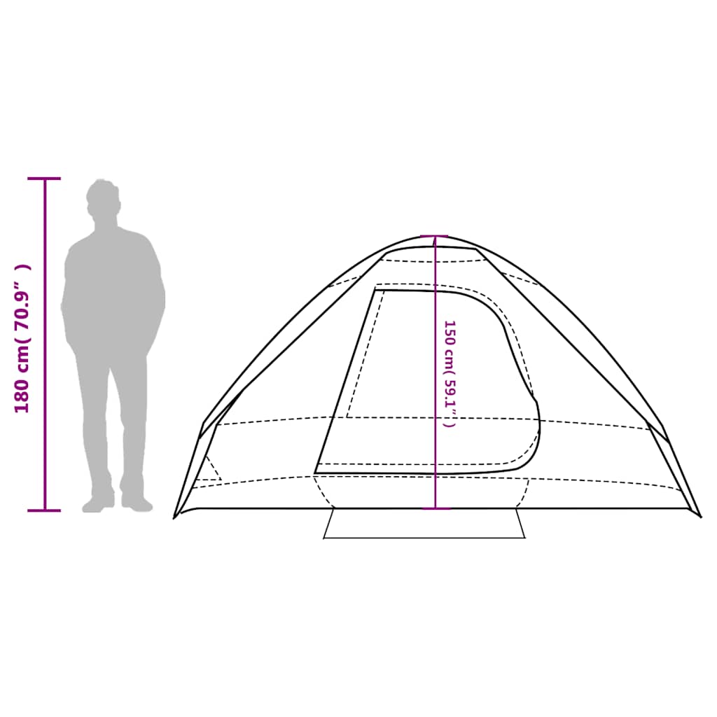 Tenda da Campeggio a Cupola per 4 Persone Blu Impermeabile