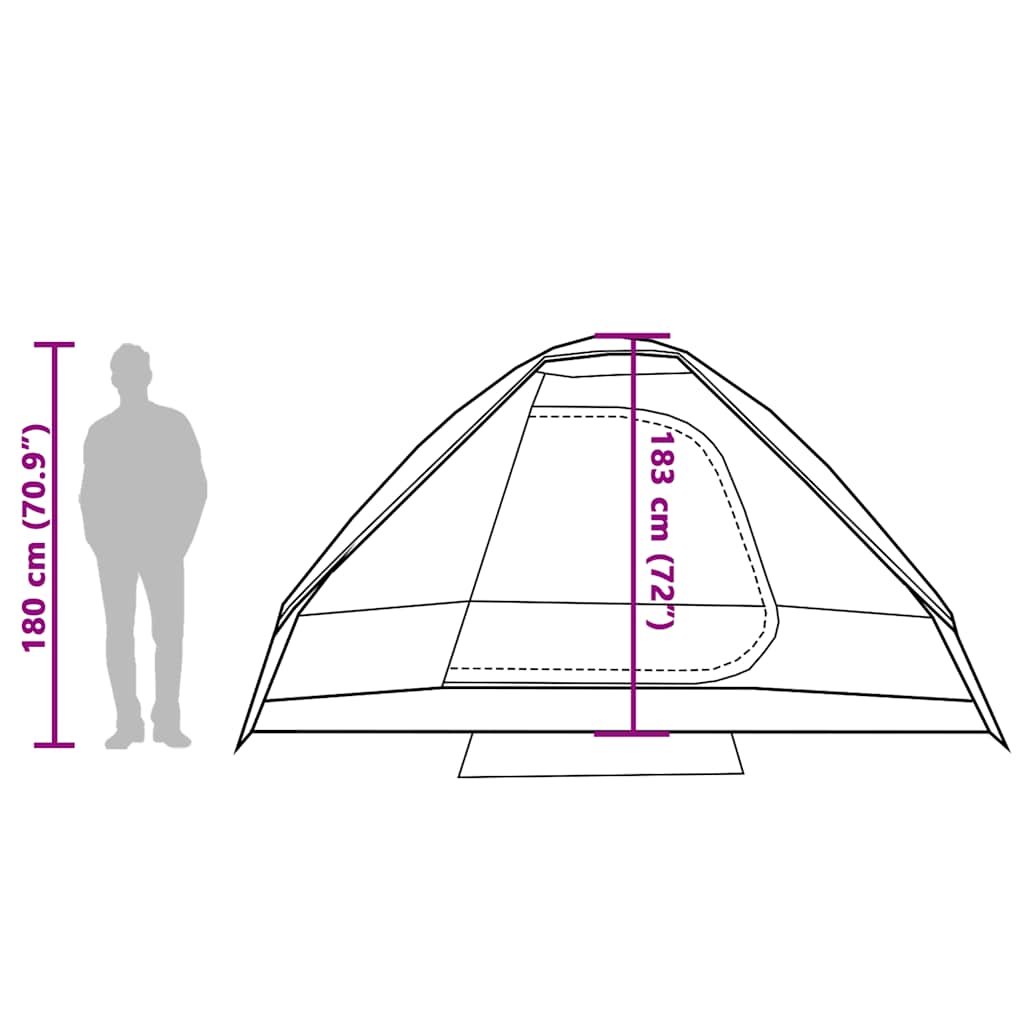 Tenda da Campeggio a Cupola per 6 Persone Verde Impermeabile