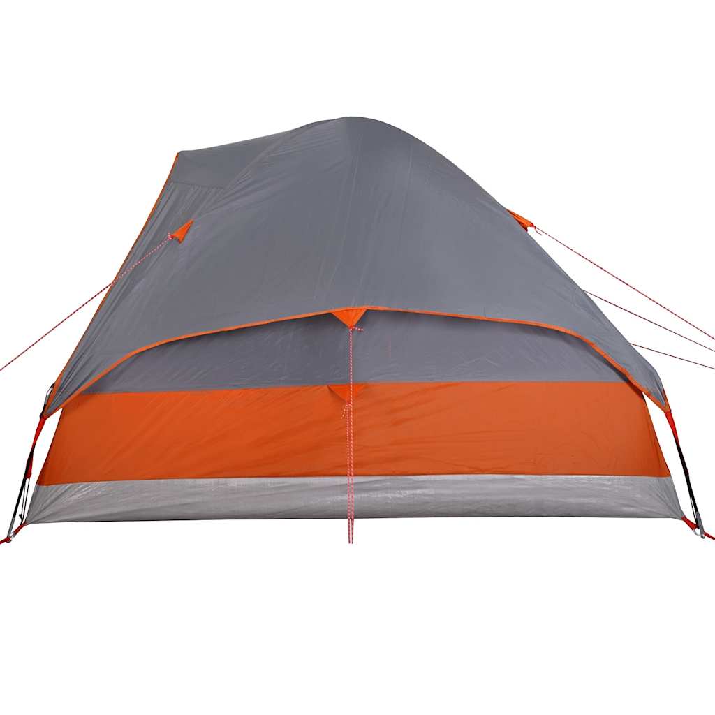 Tenda da Campeggio a Cupola 6 Persone Grigio e Arancione