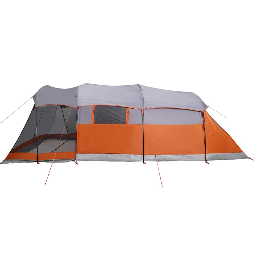 Tenda Familiare a Tunnel 8Persone Grigia Arancione Impermeabile