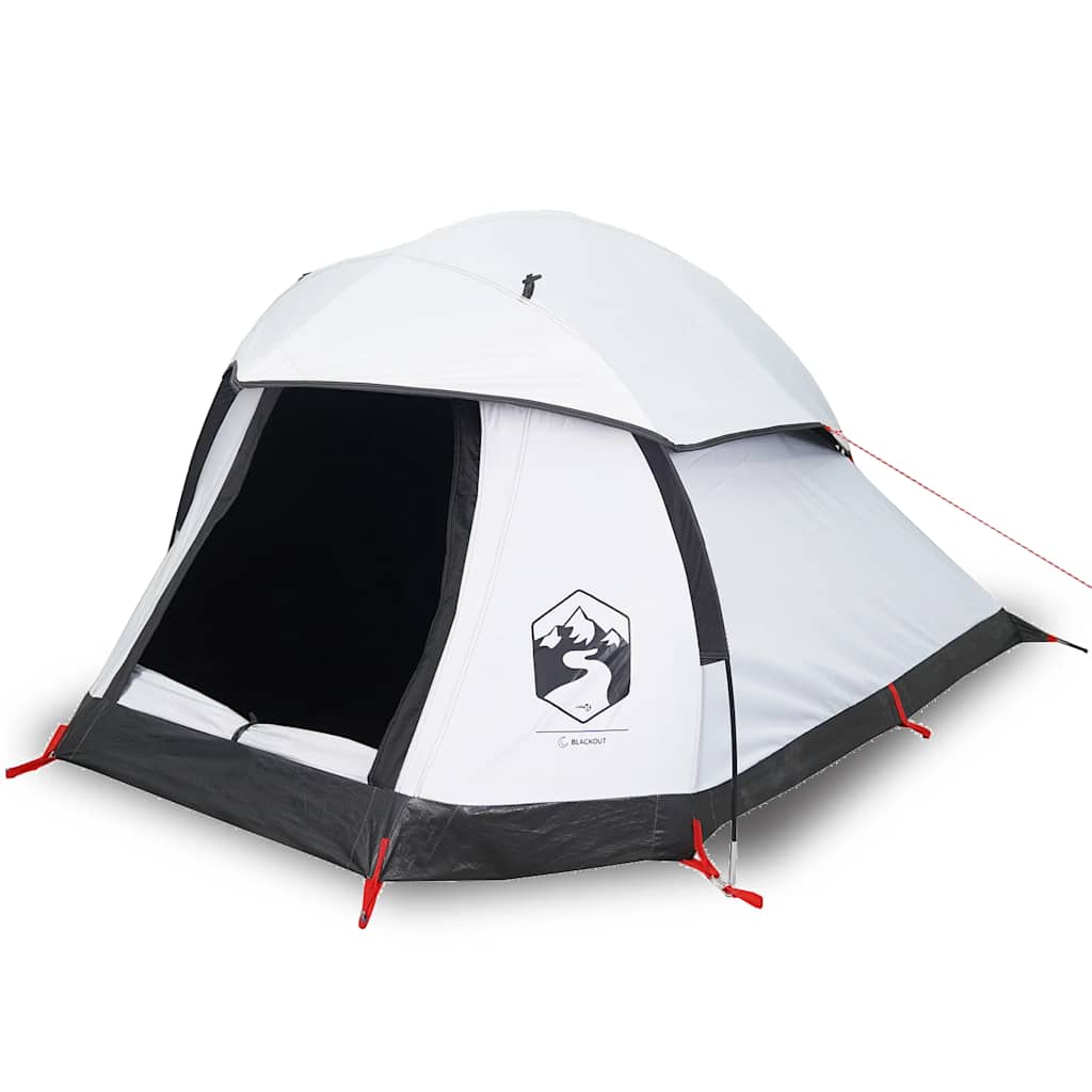 Tenda Campeggio a Cupola 1 Persona Bianca Tessuto Impermeabile