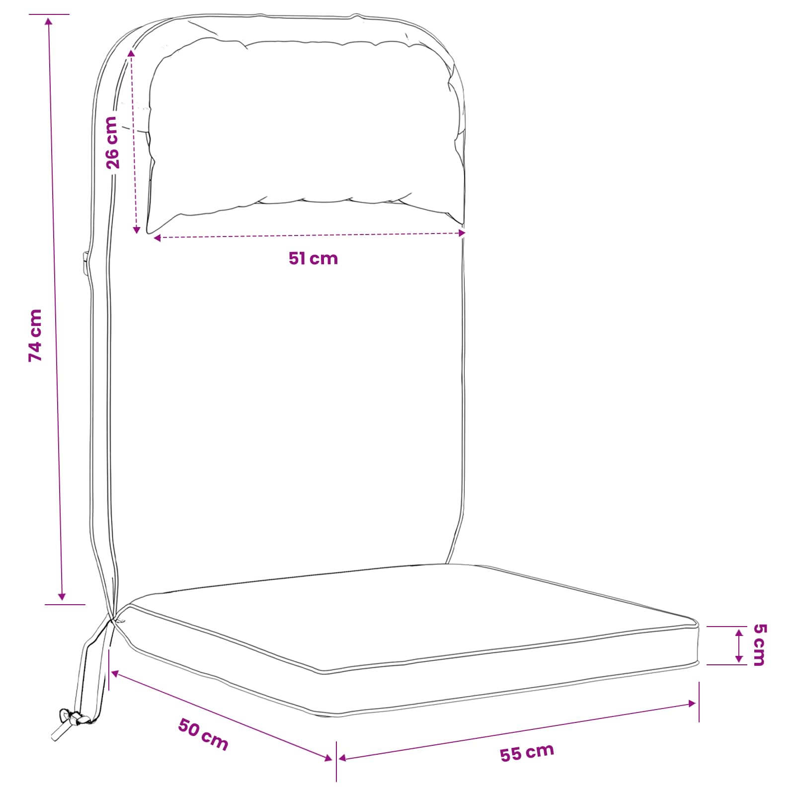 Cuscino per Lounger Sole 100% Poliestere Rosso Vino