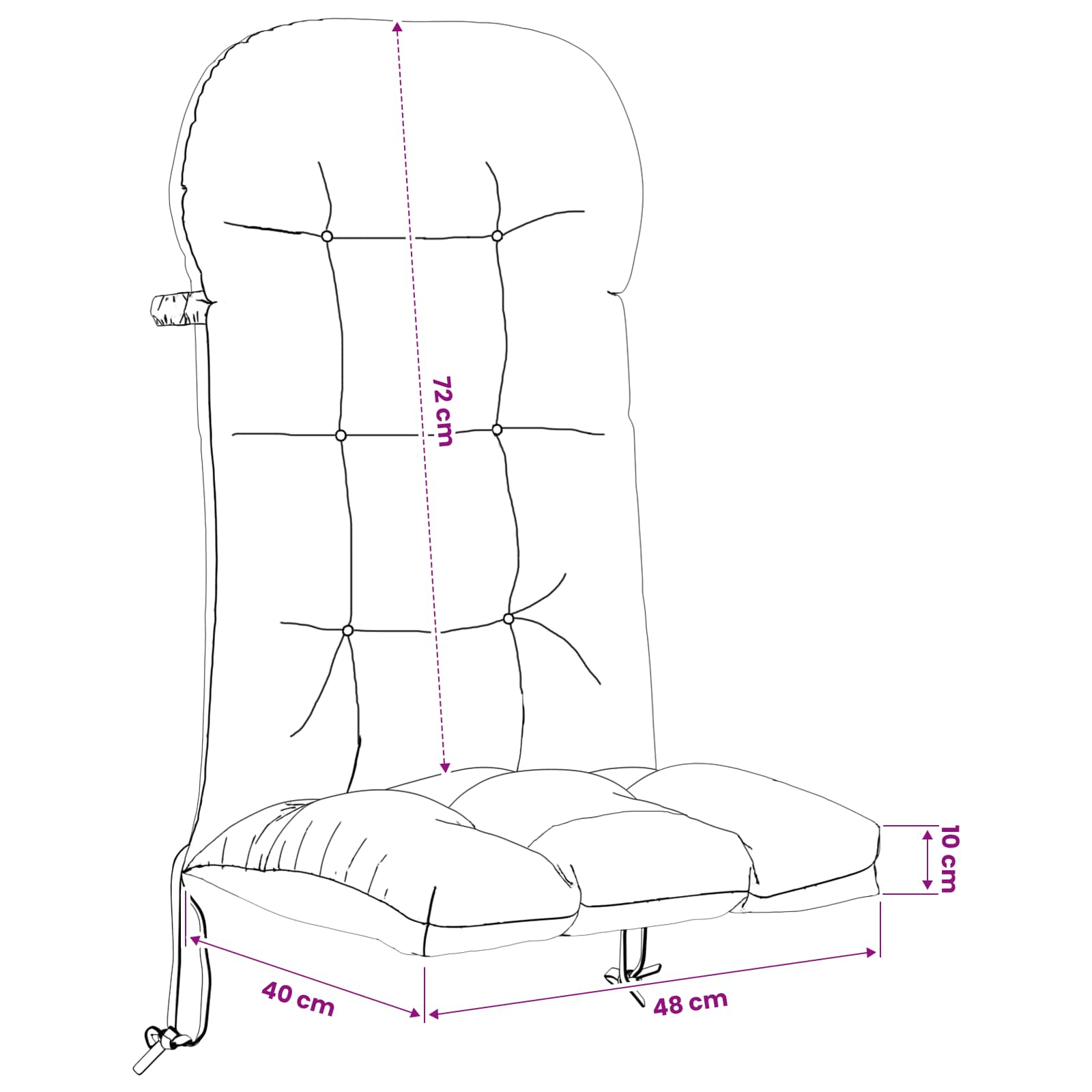 Cuscino per Lounger Sole PUTTEN 100% Poliestere Antracite