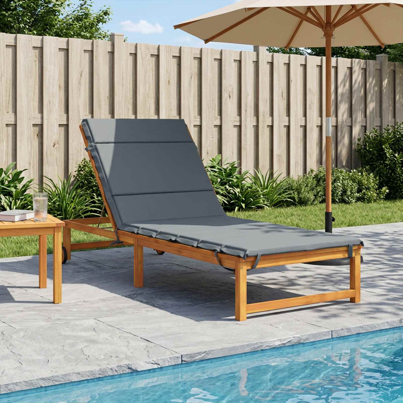 Cuscino per Lettino GEMERT 100% Poliestere Blu 200 x 80 x 3 cm