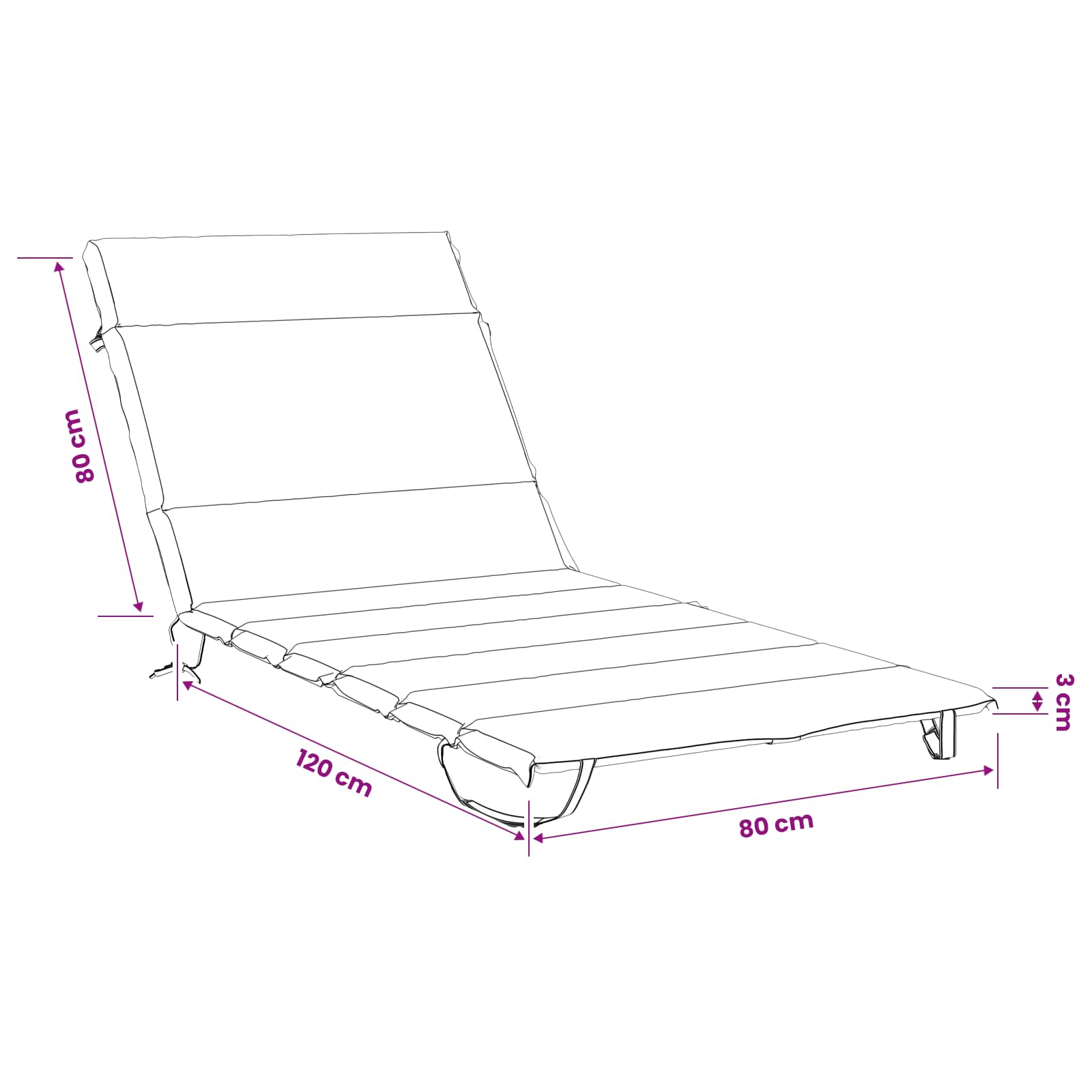 Cuscino per Lettino GEMERT 100% Poliestere Grigio