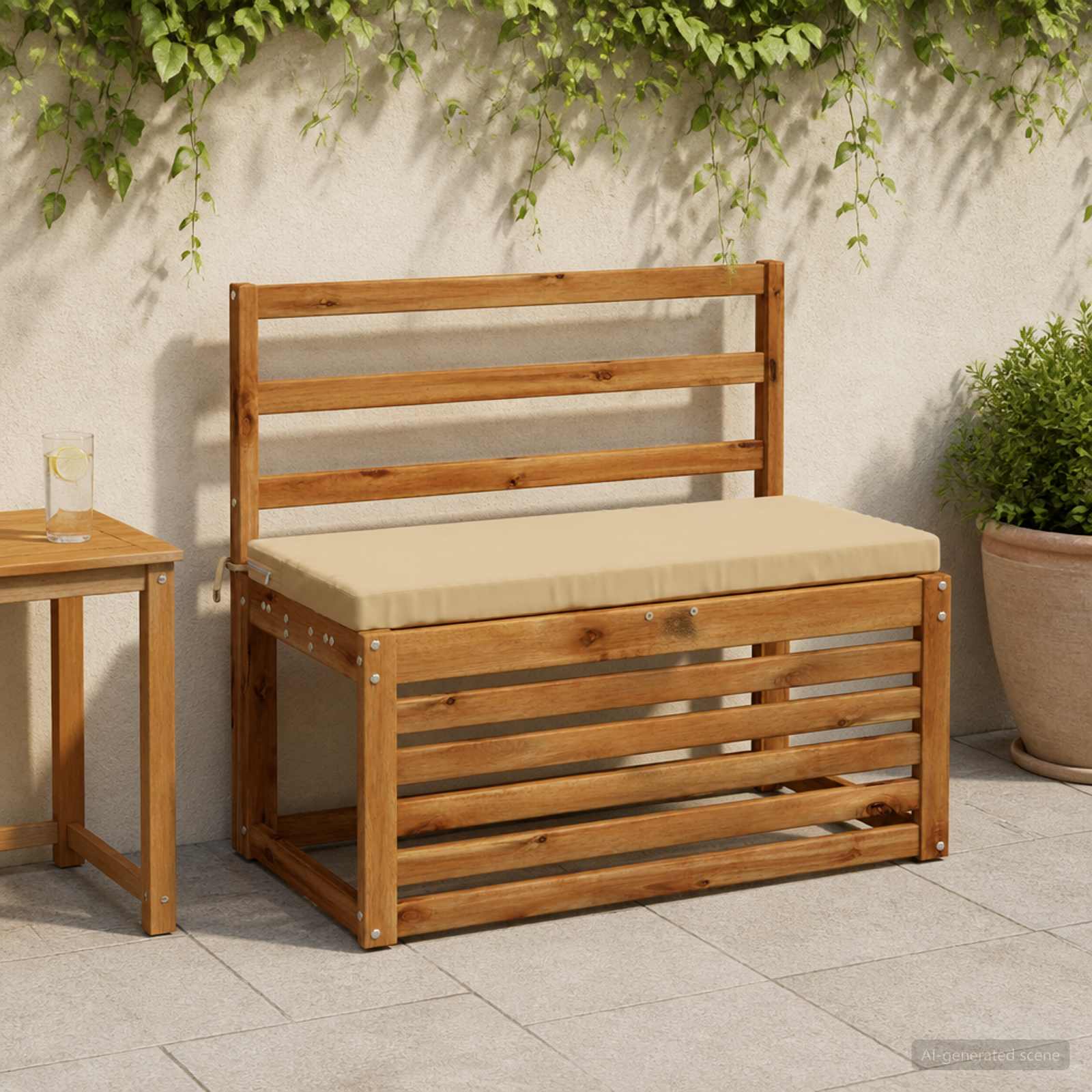 Cuscino per panchina SOEST 100% Poliestere Beige 60 x 40 x 5 cm