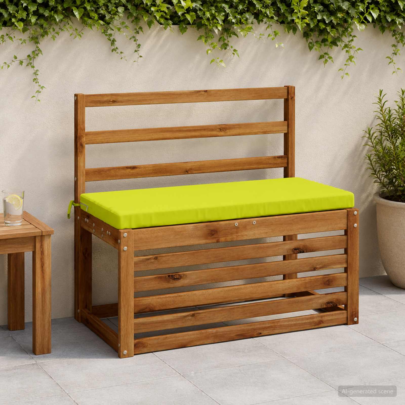 Cuscino per panchina SOEST 100% Poliestere Verde brillante.