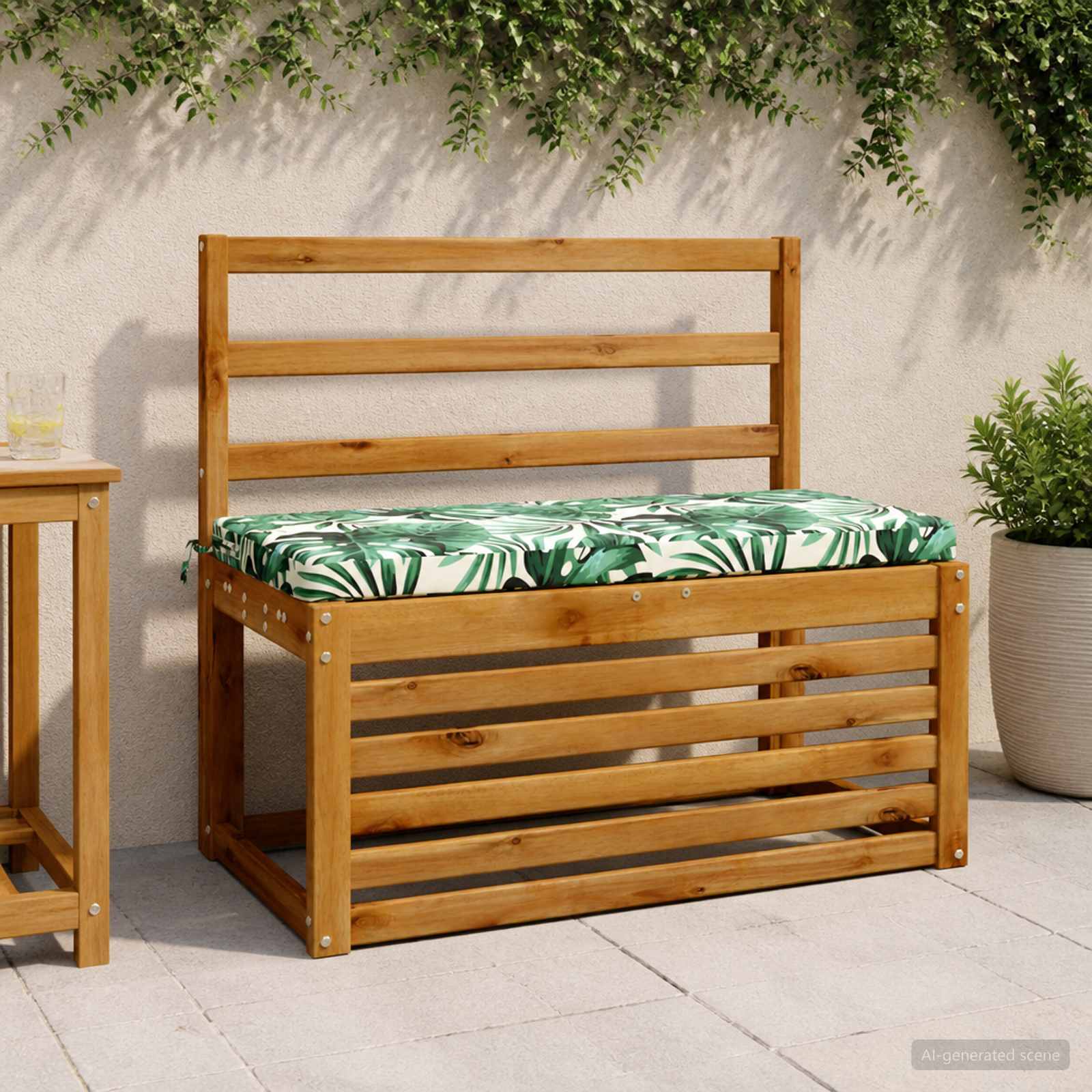 Cuscino per panchina SOEST 100% Poliestere Motivo a Foglie