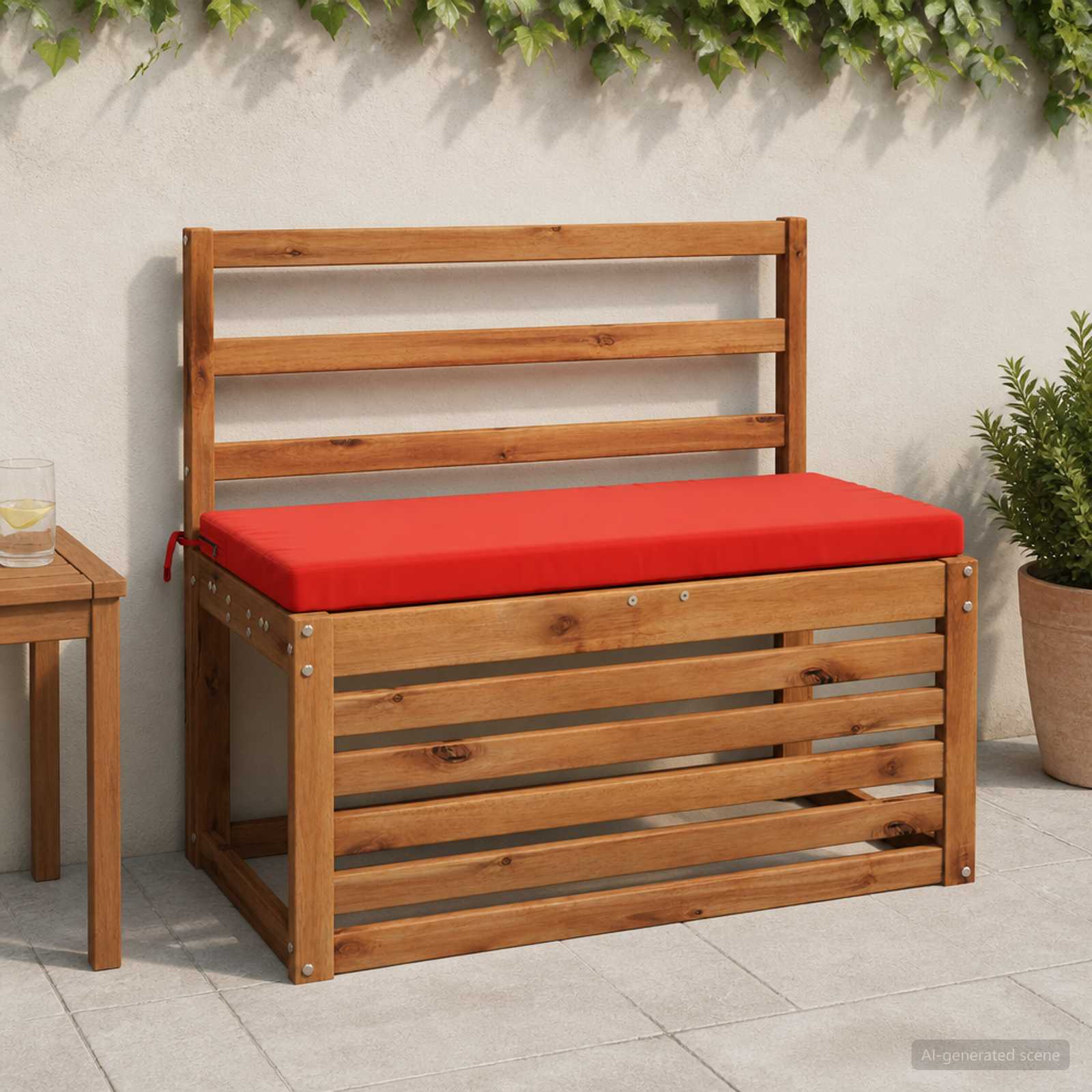 Cuscino per panchina SOEST 100% Poliestere Rosso 60 x 40 x 5 cm