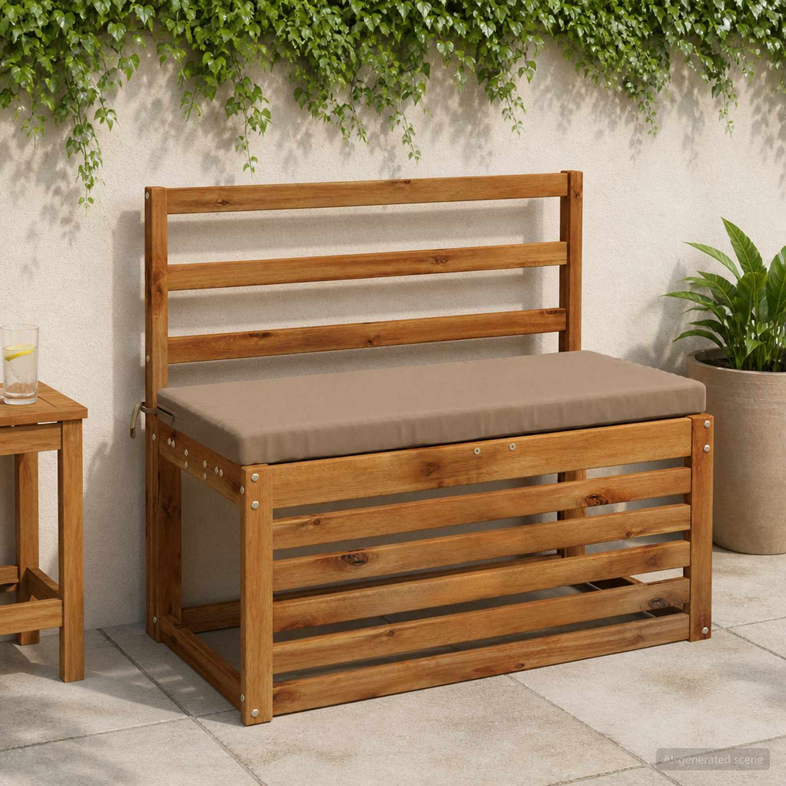 Cuscino per panchina SOEST 100% Poliestere Tortora