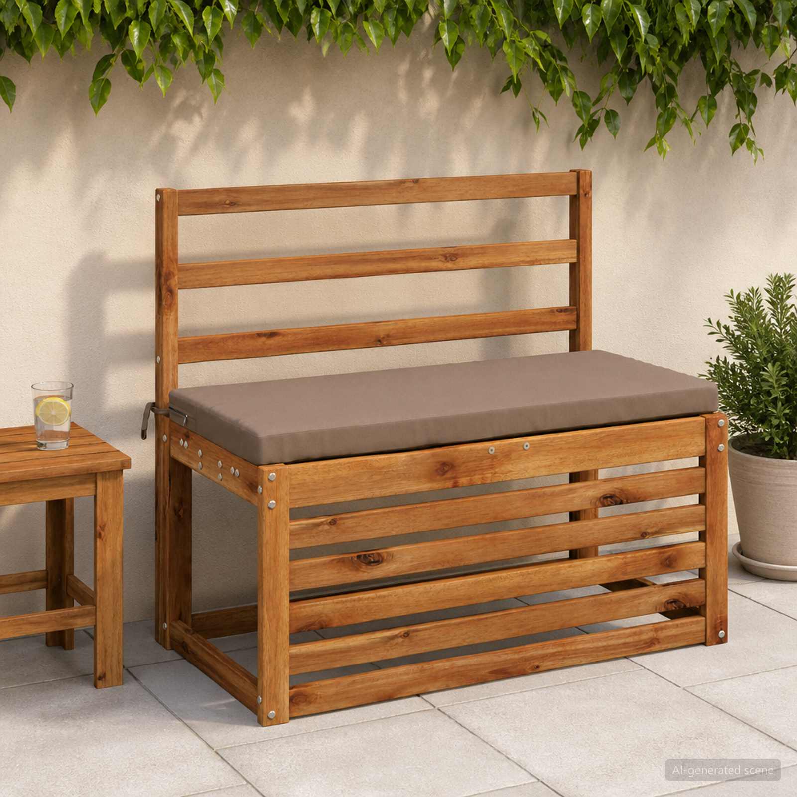 Cuscino per panchina SOEST 100% Poliestere Tortora
