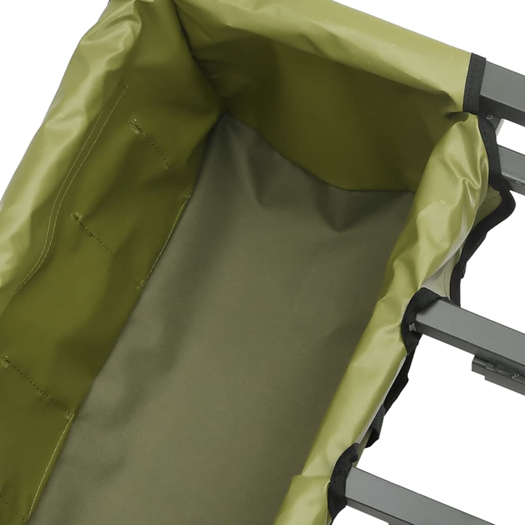 Carrello da Pesca Verde con Ruota Acciaio Verniciato a Polvere