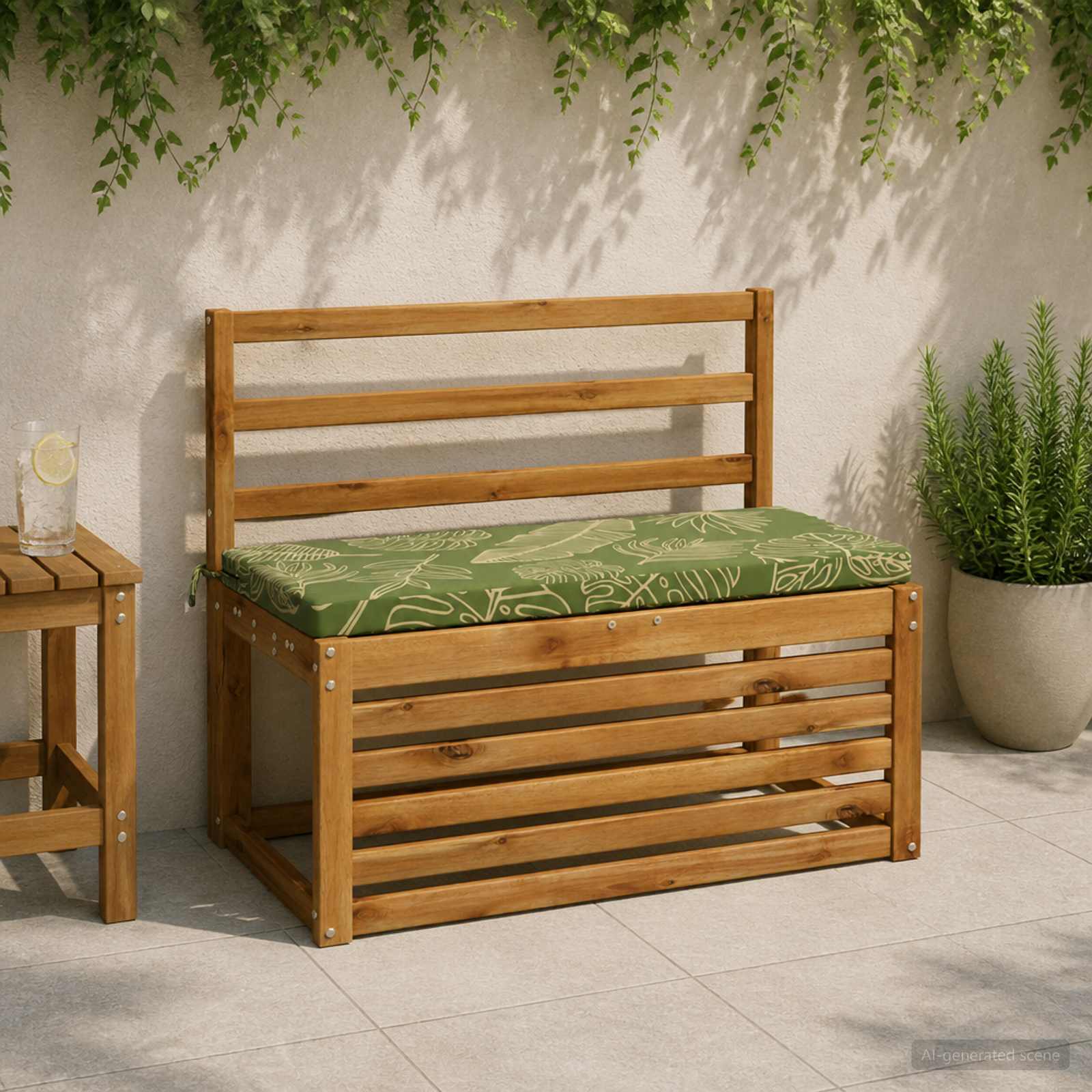 Cuscino per panchina SOEST 100% Poliestere Design a foglia