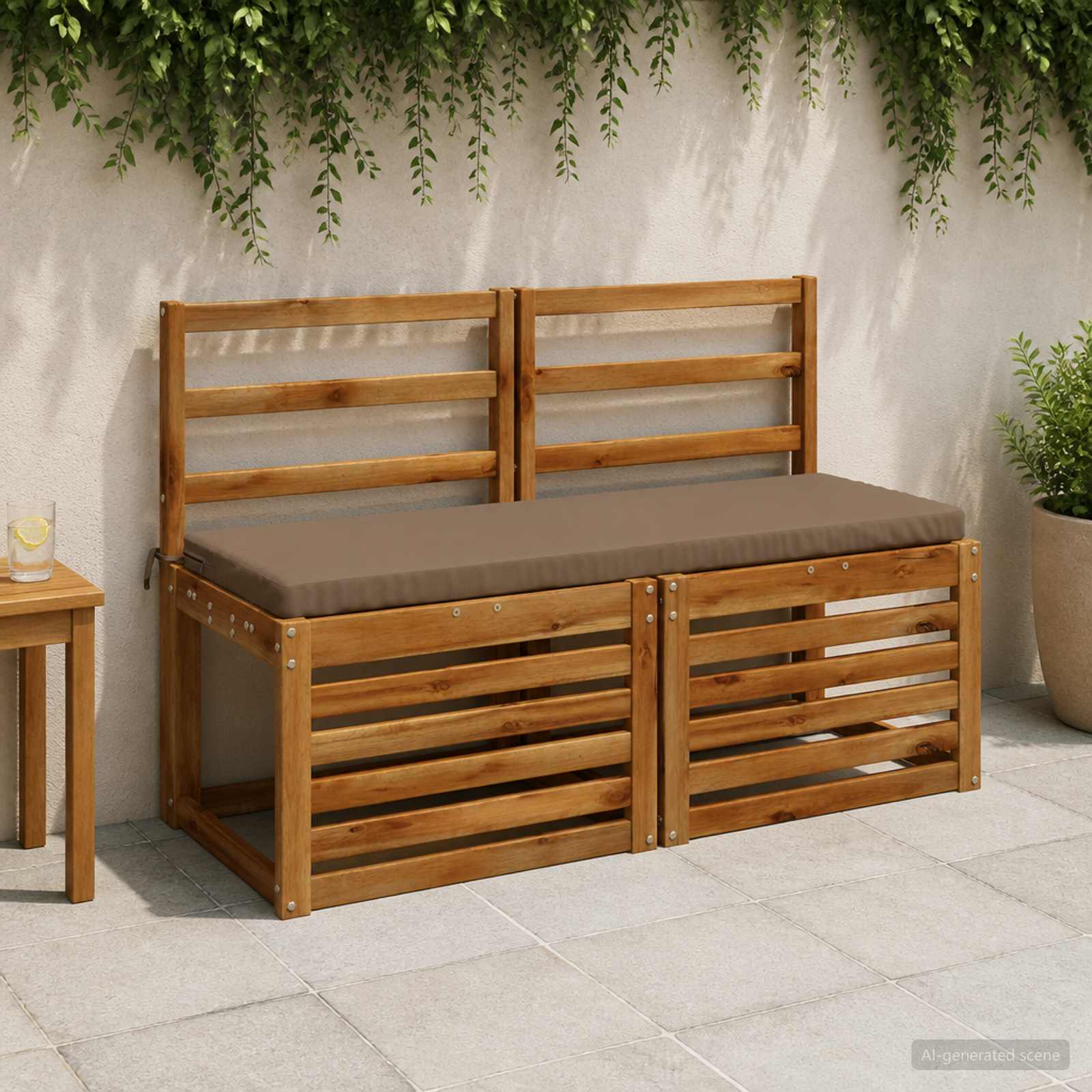 Cuscino per panchina SOEST 100% Poliestere Tortora