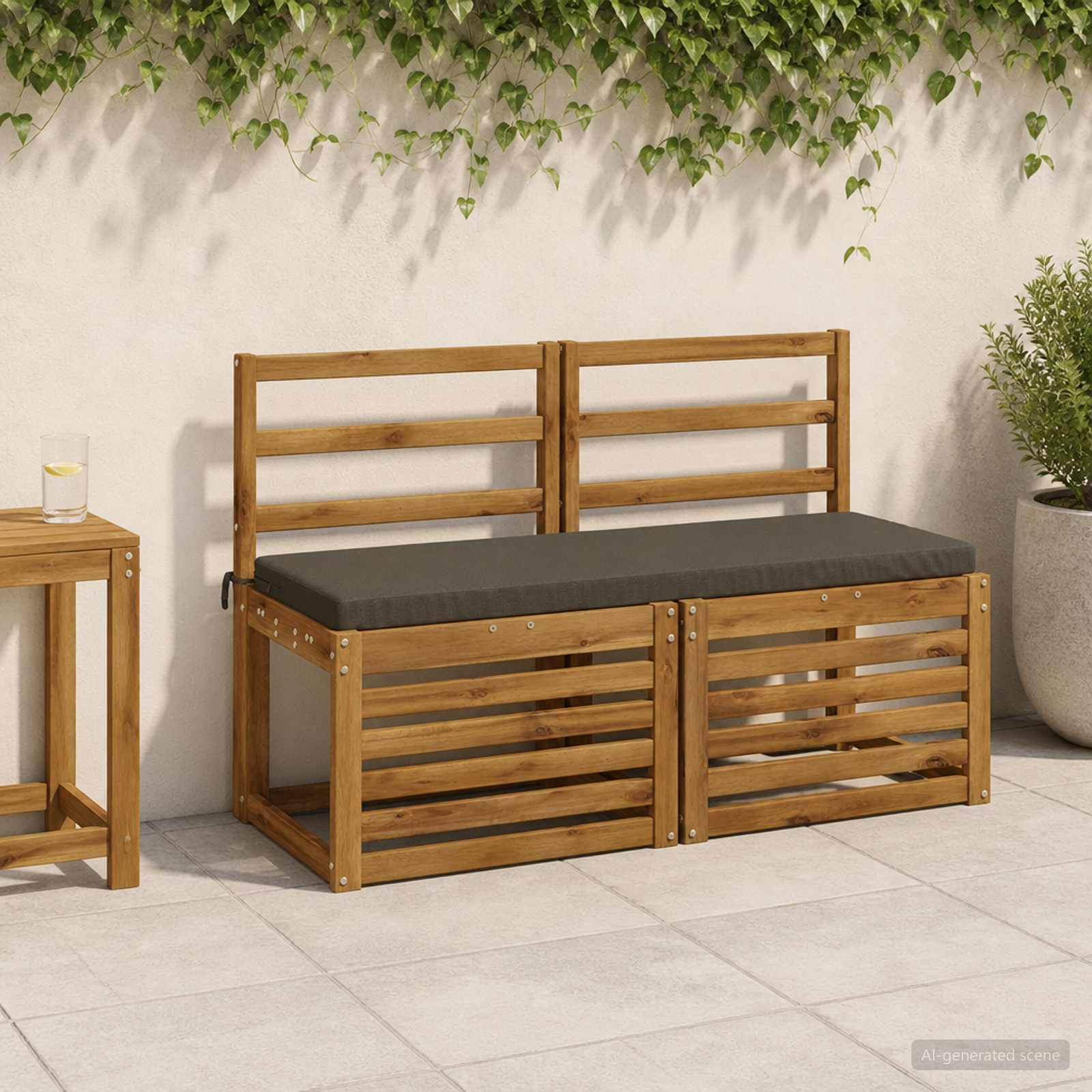 Cuscino per panchina SOEST 100% Poliestere Antracite