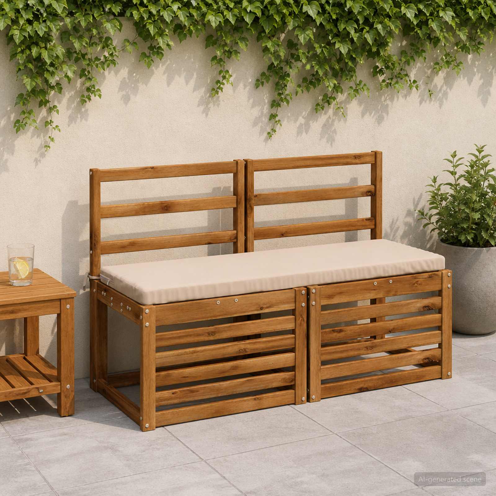 Cuscino per panchina SOEST 100% Poliestere Crema