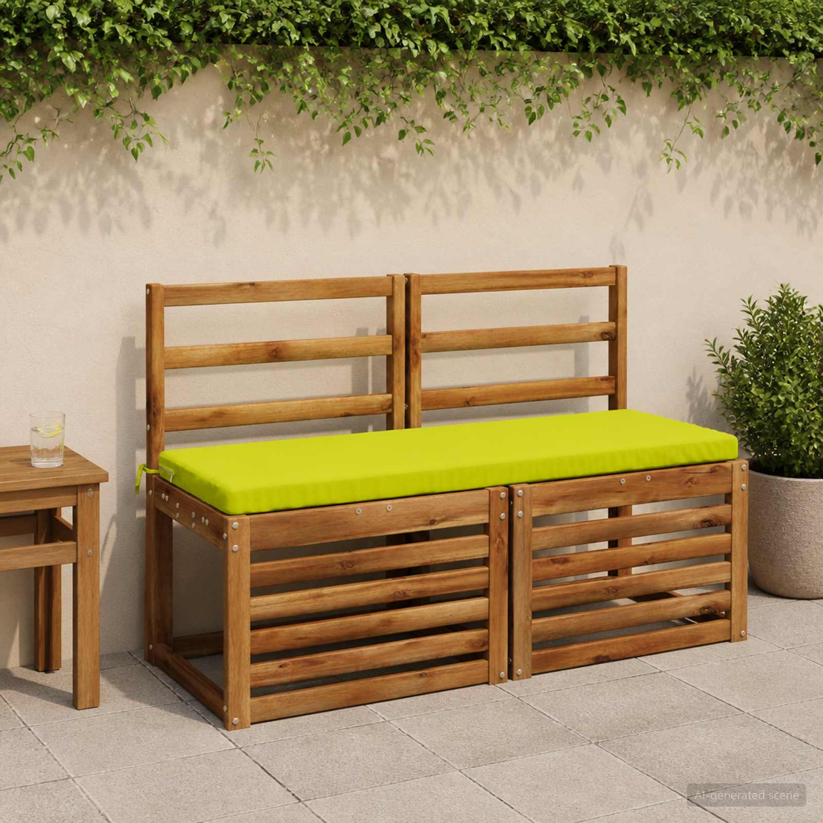 Cuscino per panchina SOEST 100% Poliestere Verde brillante.