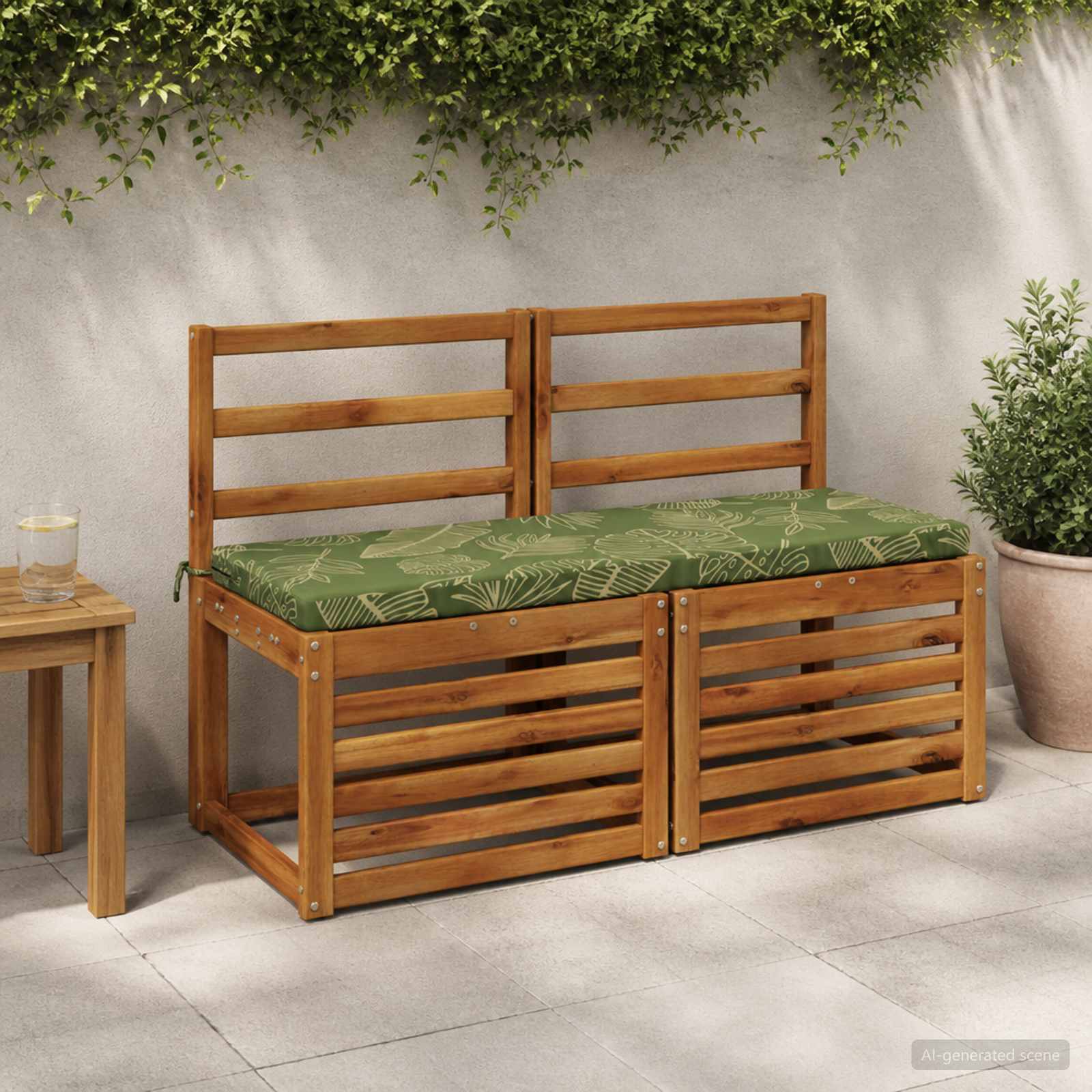 Cuscino per panchina SOEST 100% Poliestere Design a foglia