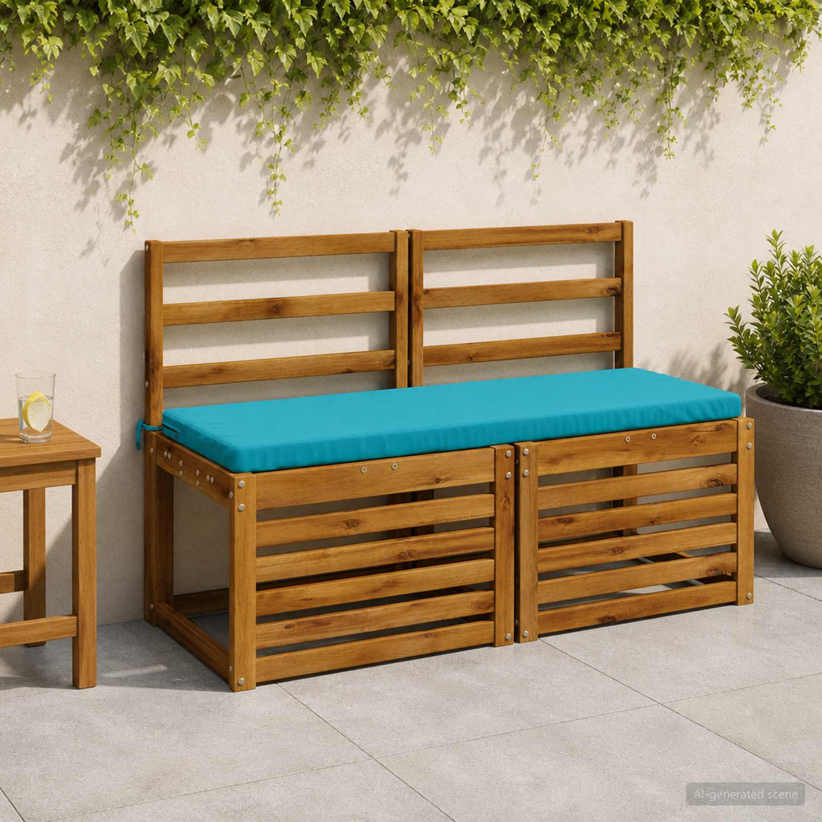 Cuscino per panchina SOEST 100% Poliestere Turchese
