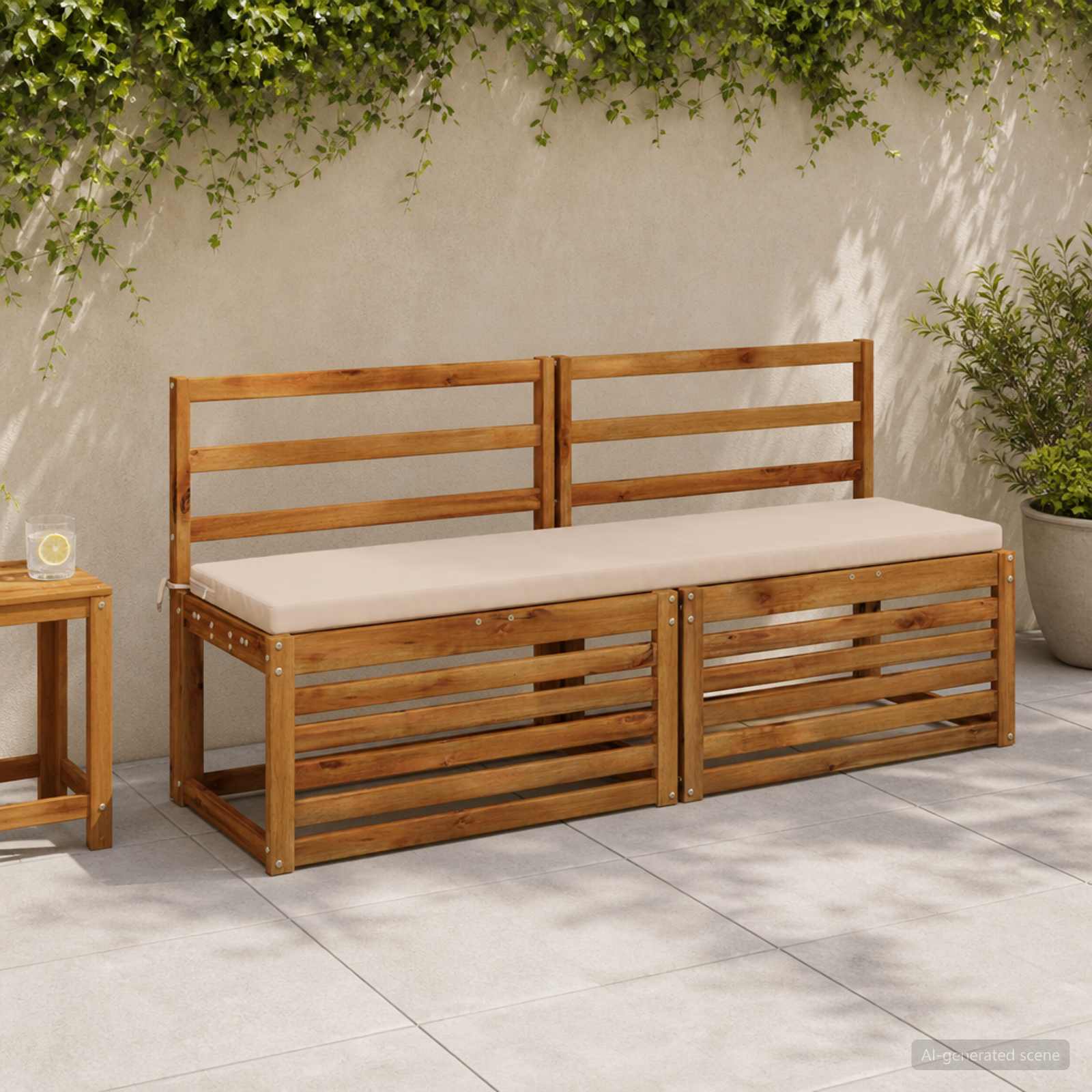 Cuscino per panchina SOEST 100% Poliestere Crema
