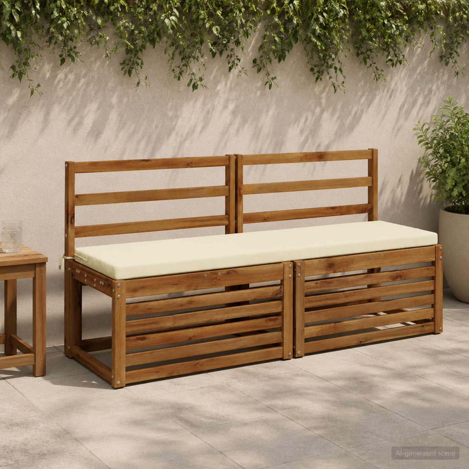 Cuscino per panchina SOEST 100% Poliestere Crema