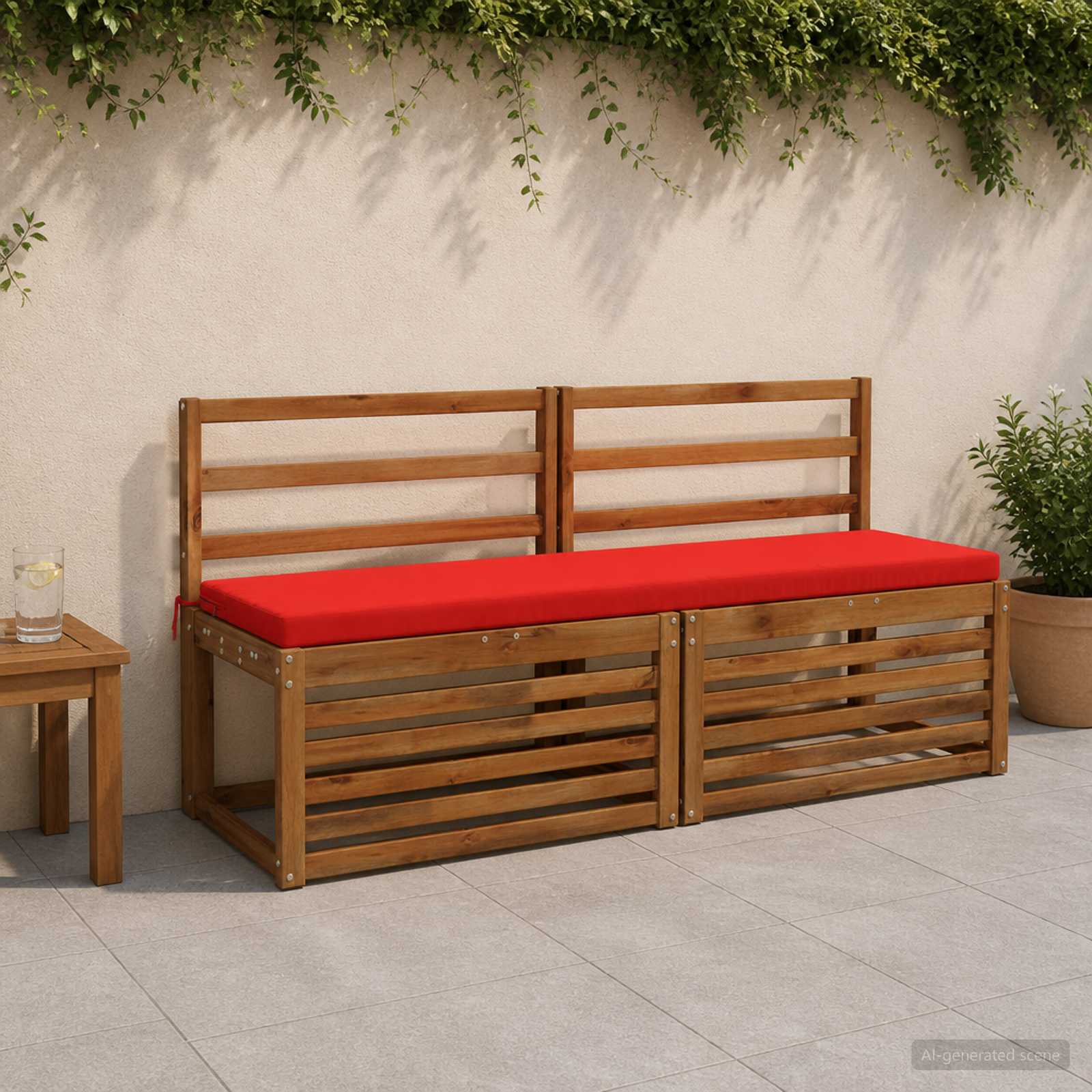 Cuscino per panchina SOEST 100% Poliestere Rosso