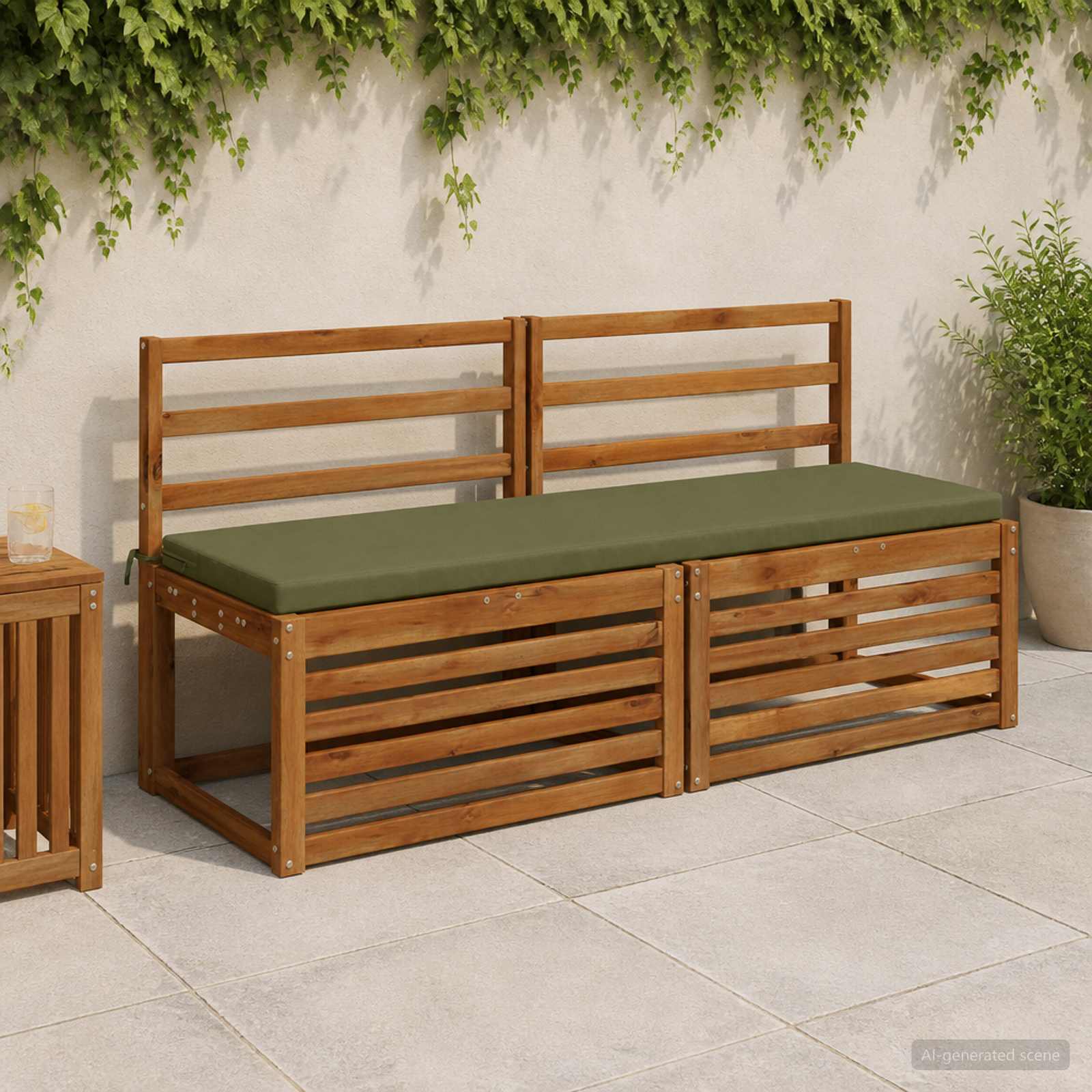 Cuscino per panchina SOEST 100% Poliestere Verde Oliva