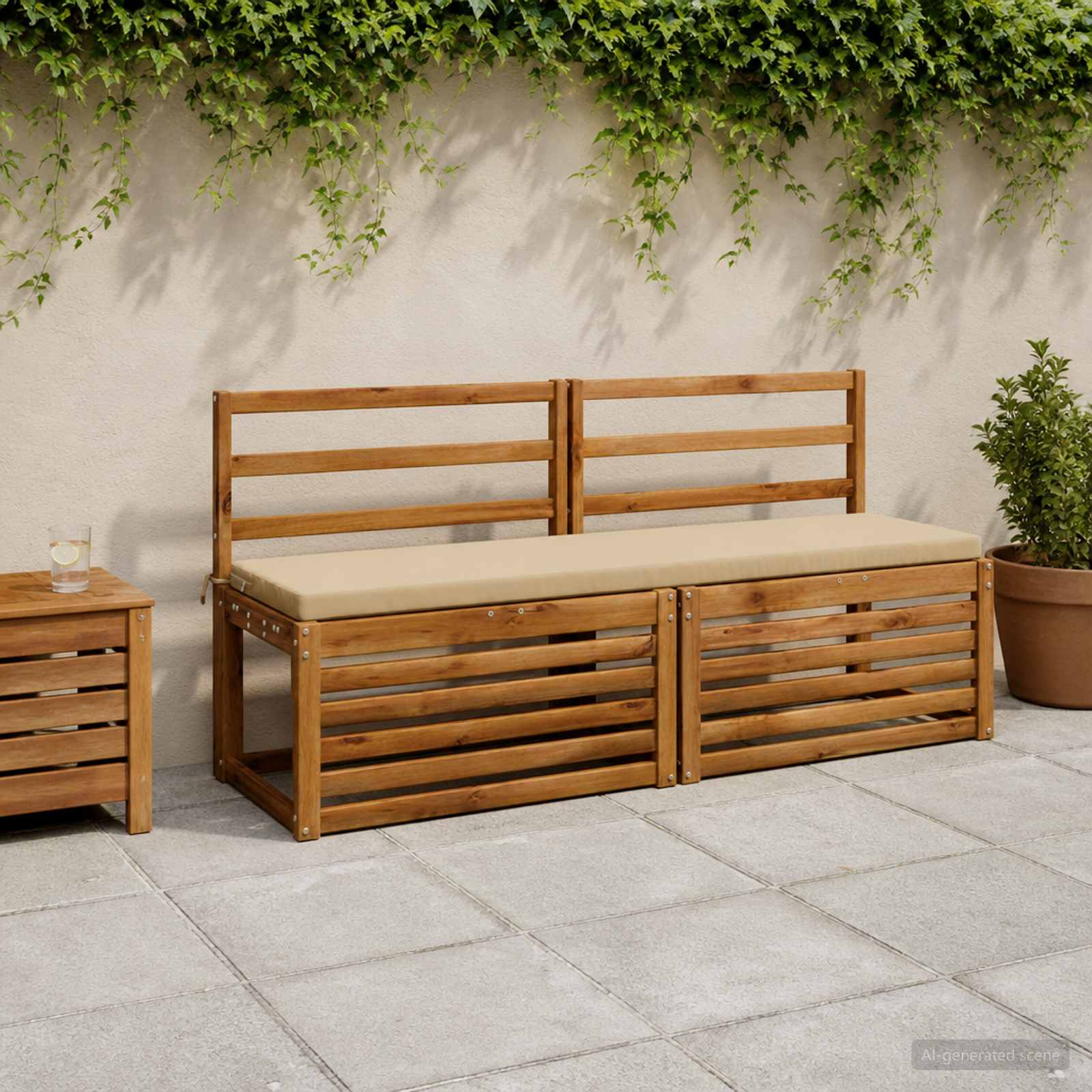 Cuscino per panchina SOEST 100% Poliestere Beige