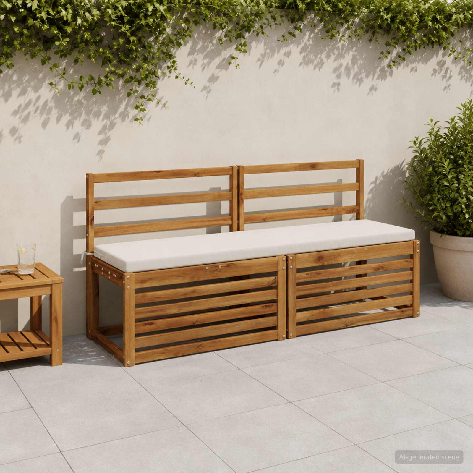 Cuscino per panchina SOEST 100% Poliestere Bianco