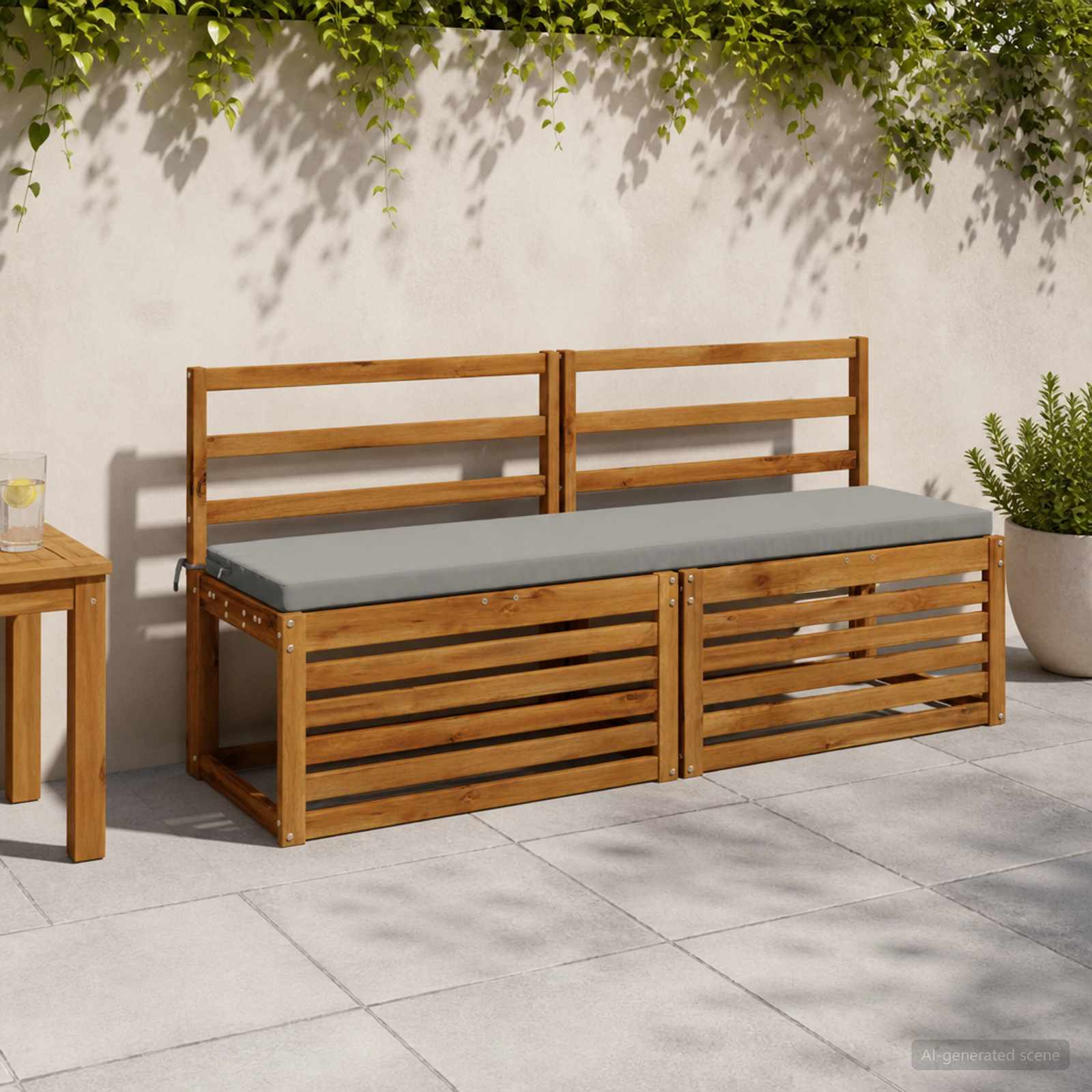 Cuscino per panchina SOEST 100% Poliestere Grigio