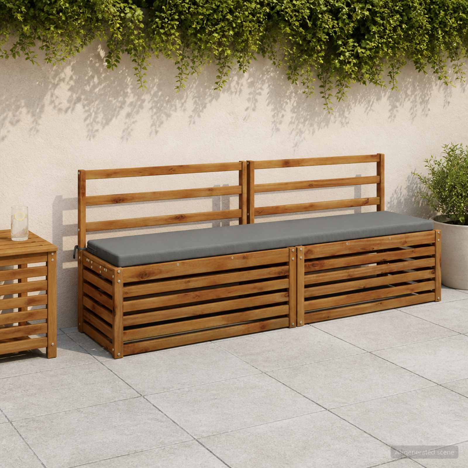 Cuscino per panchina SOEST 100% Poliestere Grigio