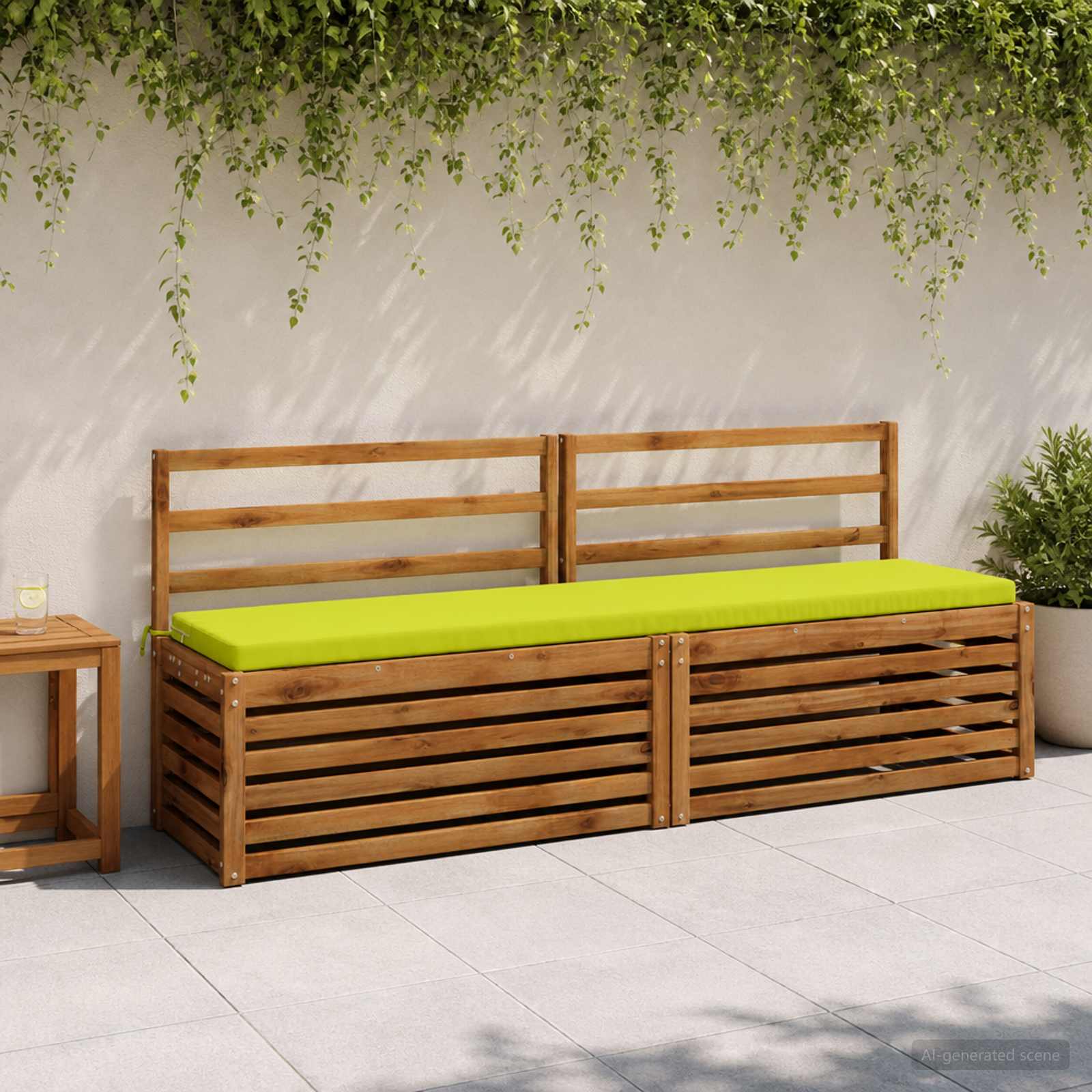 Cuscino per panchina SOEST 100% Poliestere Verde brillante.