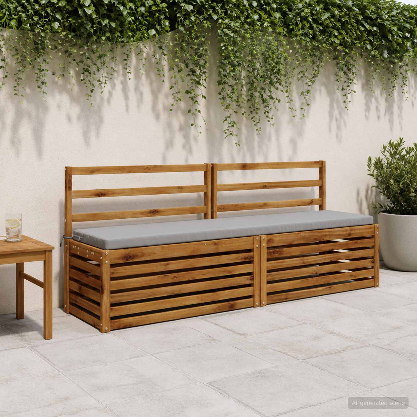 Cuscino per panchina SOEST 100% Poliestere Grigio