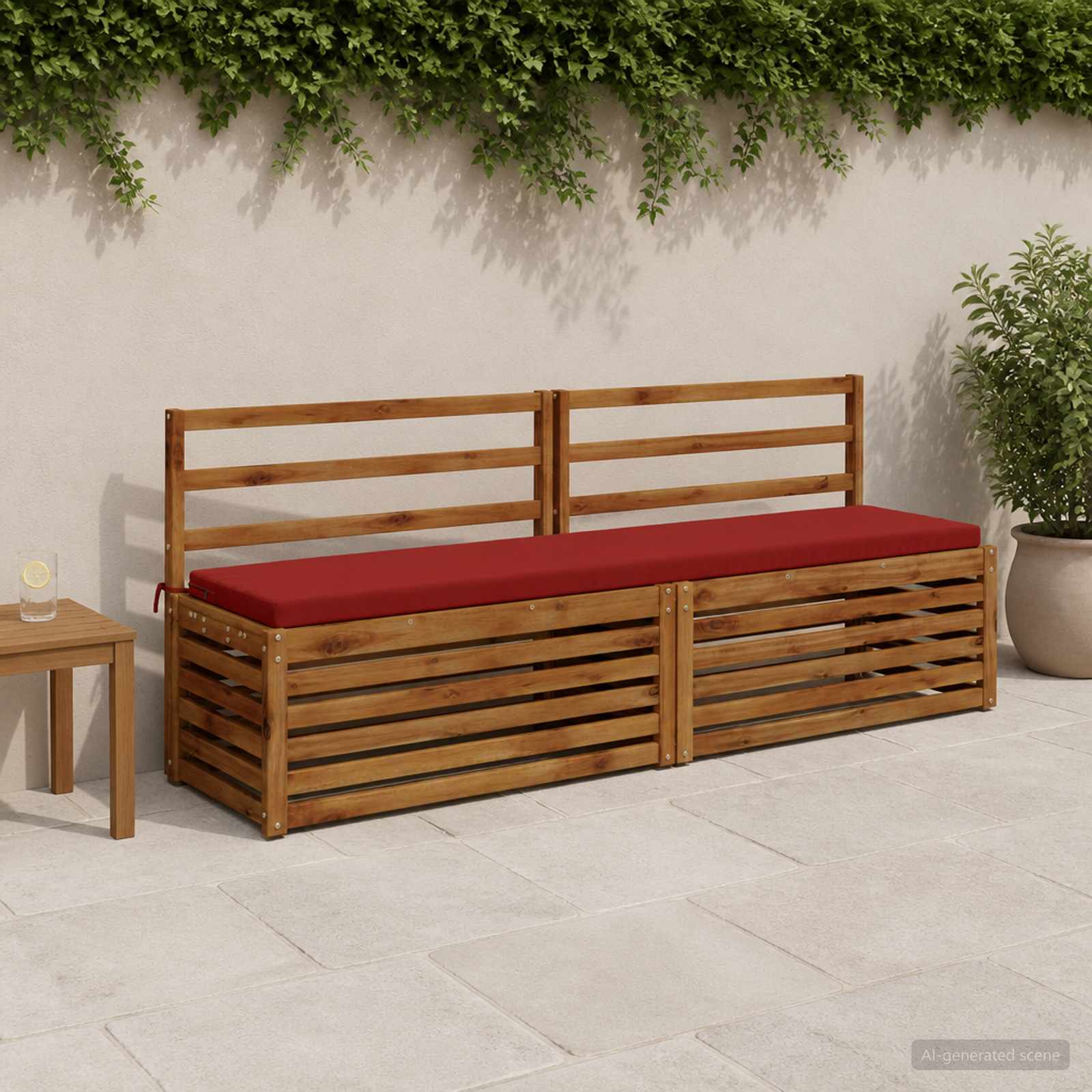 Cuscino per panchina SOEST 100% Poliestere Rosso Vino