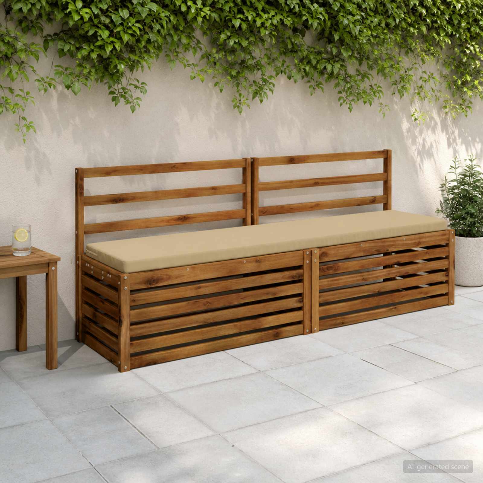 Cuscino per panchina SOEST 100% Poliestere Beige
