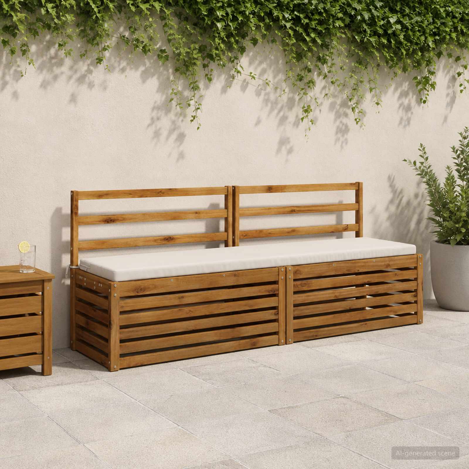 Cuscino per panchina SOEST 100% Poliestere Bianco