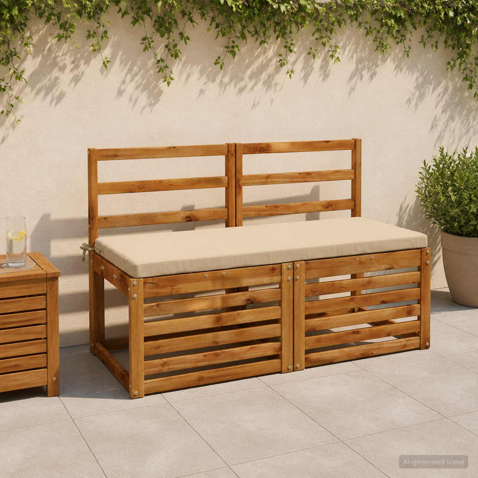 Cuscino per panchina SOEST 100% Poliestere Beige