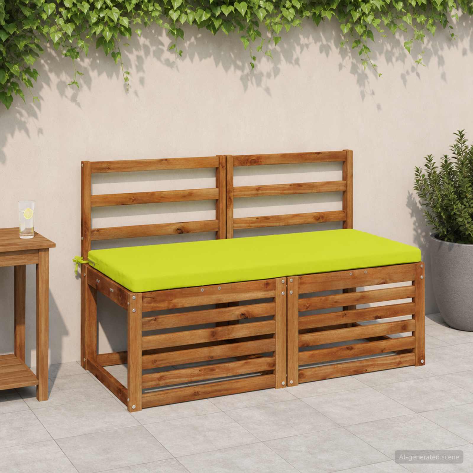 Cuscino per panchina SOEST 100% Poliestere Verde brillante.