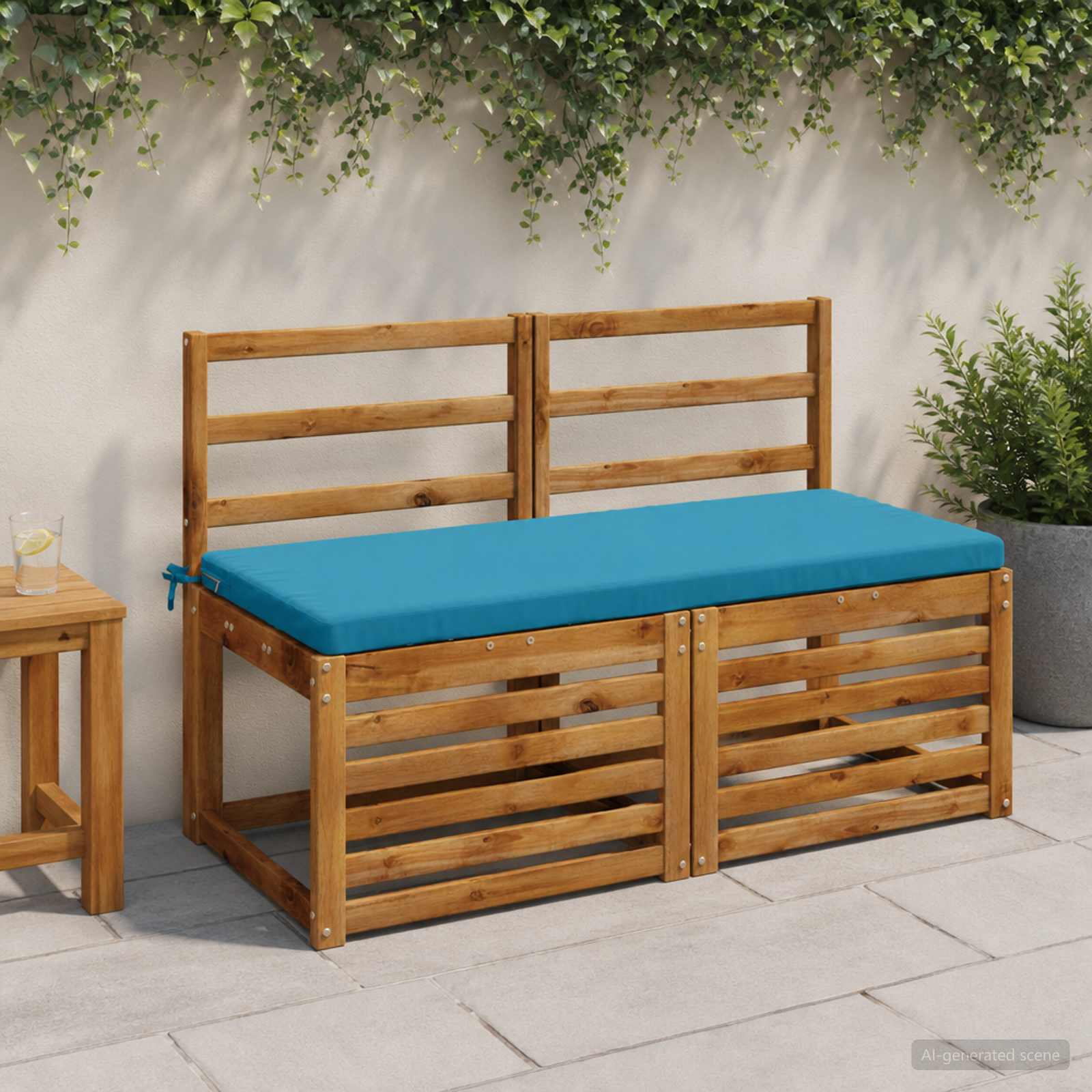 Cuscino per panchina SOEST 100% Poliestere Azzurro