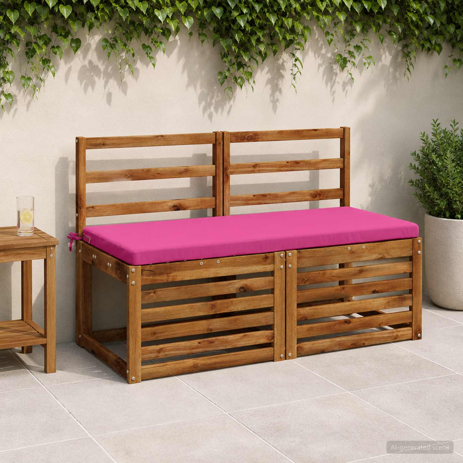 Cuscino per panchina SOEST 100% Poliestere Rosa 110 x 50 x 5 cm