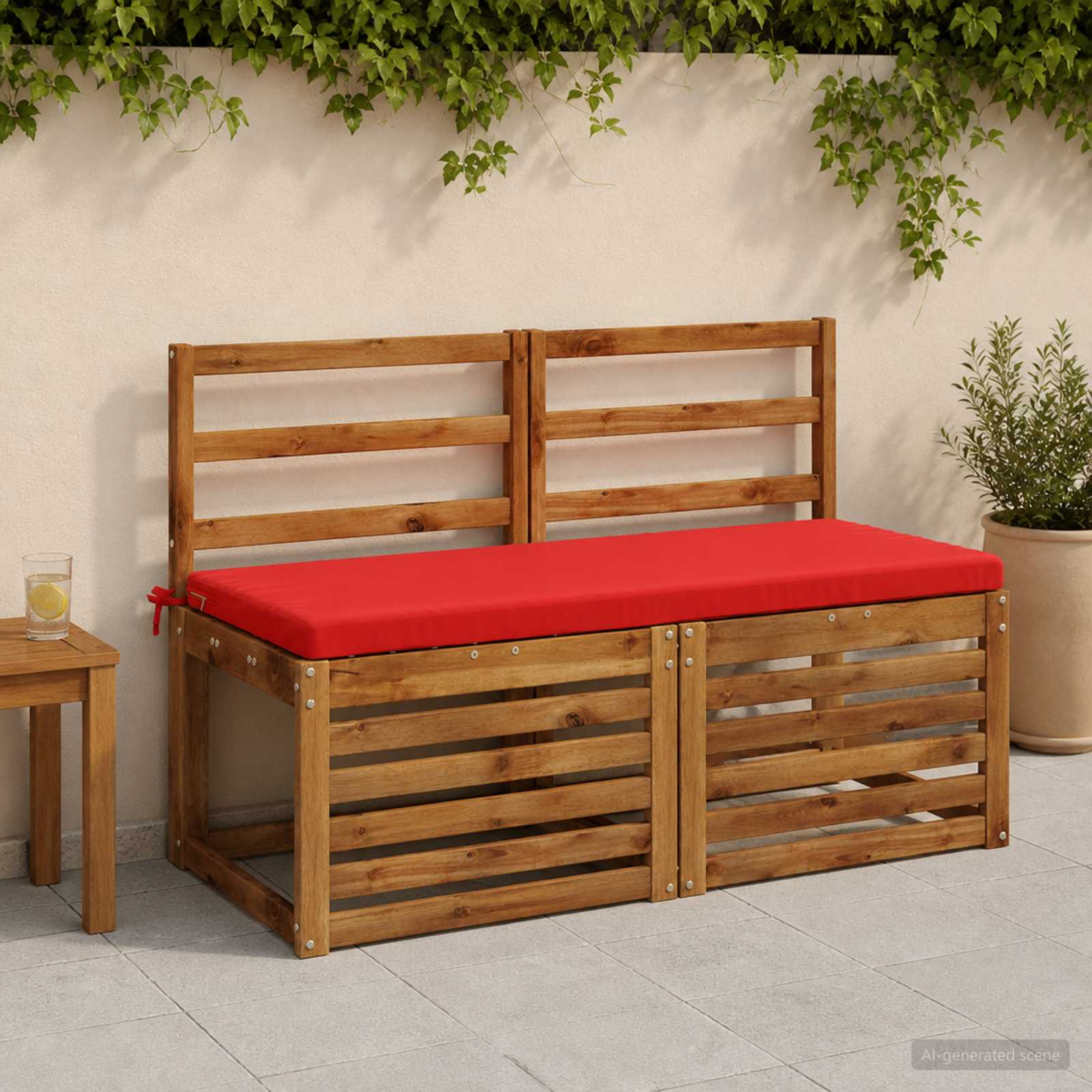 Cuscino per panchina SOEST 100% Poliestere Rosso